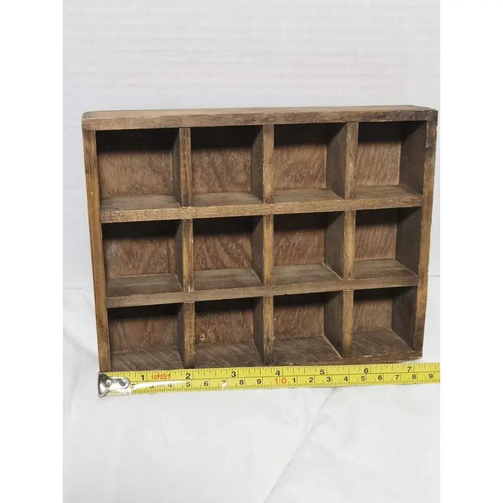 Vintage Wooden Shadow Box/Shelf Display/Trinket Box 7x6 Mini Decor Rustic Vtg